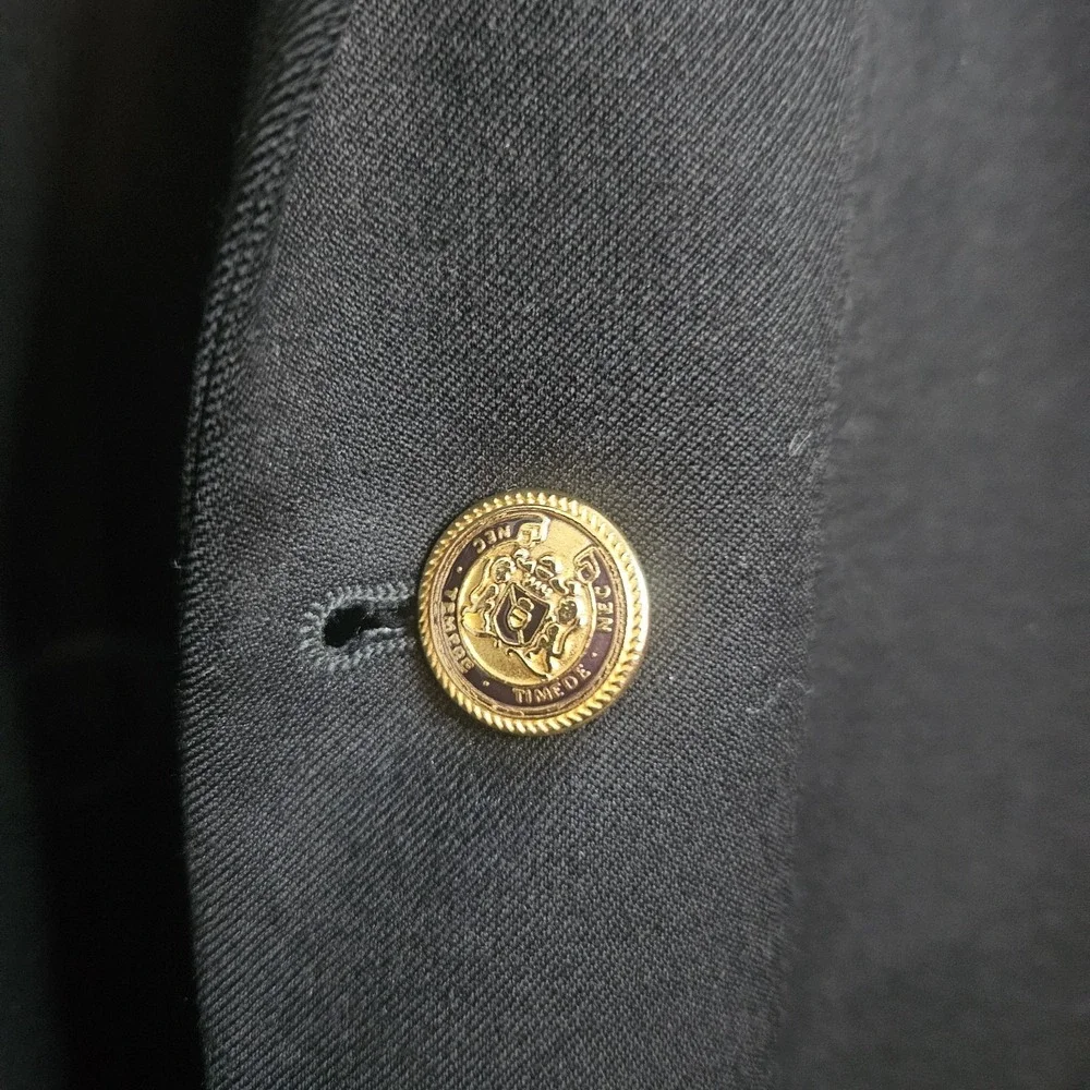 Lords‎ Of London Patrick James Men Wool Earl Jacket 44R Black Blazer Gold Button